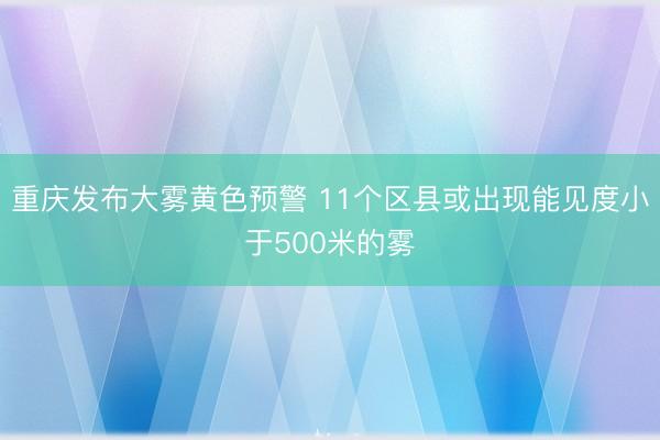 重庆发布大雾黄色预警 11个区县或出现能见度小于500米的雾