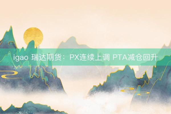 igao 瑞达期货：PX连续上调 PTA减仓回升