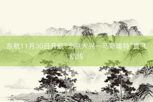 东航11月30日开航“北京大兴—马斯喀特”直飞航线