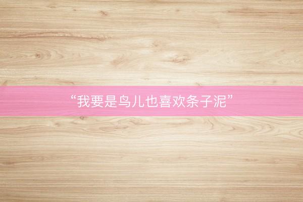 “我要是鸟儿也喜欢条子泥”