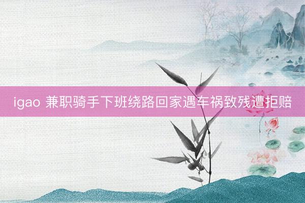 igao 兼职骑手下班绕路回家遇车祸致残遭拒赔