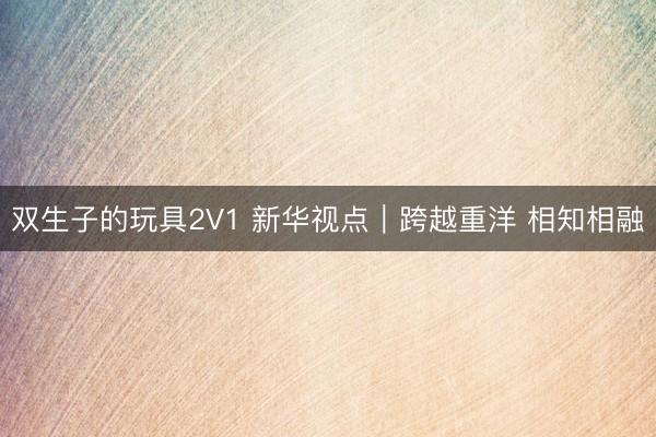 双生子的玩具2V1 新华视点｜跨越重洋 相知相融