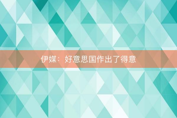 伊媒：好意思国作出了得意