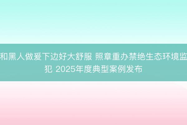 和黑人做爰下边好大舒服 照章重办禁绝生态环境监犯 2025年度典型案例发布