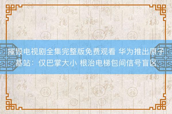 摧毁电视剧全集完整版免费观看 华为推出原子基站：仅巴掌大小 根治电梯包间信号盲区