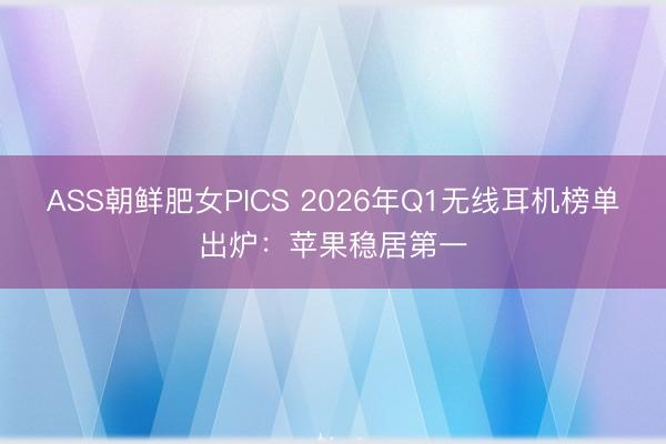 ASS朝鲜肥女PICS 2026年Q1无线耳机榜单出炉：苹果稳居第一