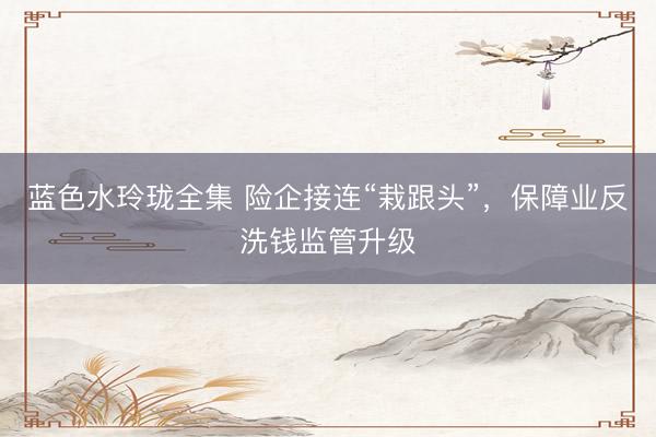 蓝色水玲珑全集 险企接连“栽跟头”，保障业反洗钱监管升级