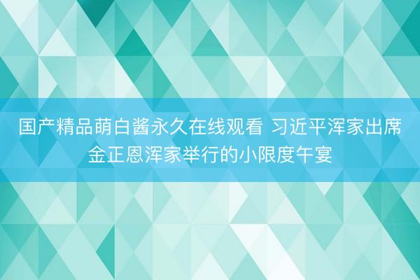 国产精品萌白酱永久在线观看 习近平浑家出席金正恩浑家举行的小限度午宴